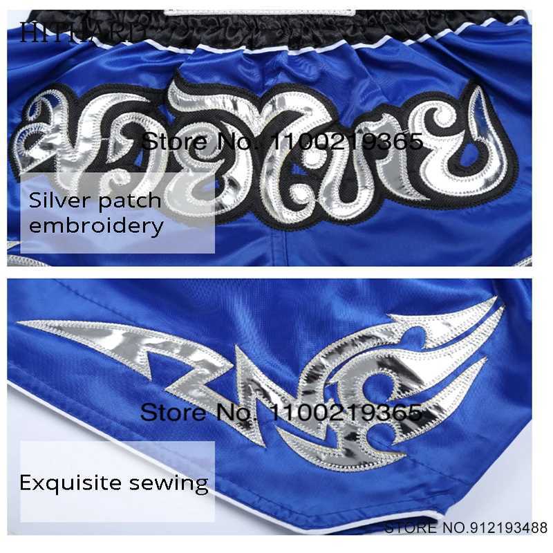 Shorts Muay Thai Satin Polyester Kick Boxing Shorts Mens Womens Kids Gym Sanda Martial Arts MMA Training Clothes BJJ Fight Pants X260306
