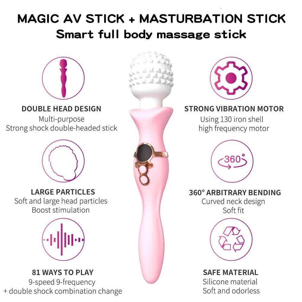 Magic wand Powerful AV Vibrator Dildos Women 10 Modes Clitoris Stimulator G Spot Vagina Massager Adult Sex Toys for Woman W260305