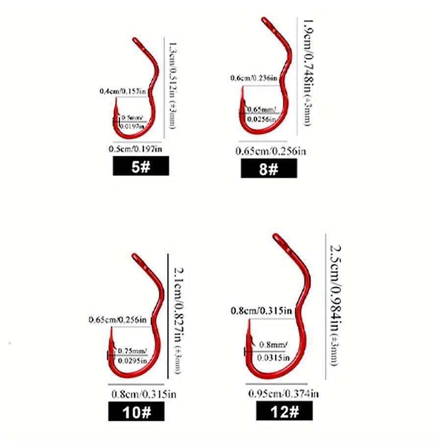 12pcs High Carbon Steel Jig Worm Hooks Fish Hook Saltwater Fishhook Carp Fishing Accessories Pesca S260305