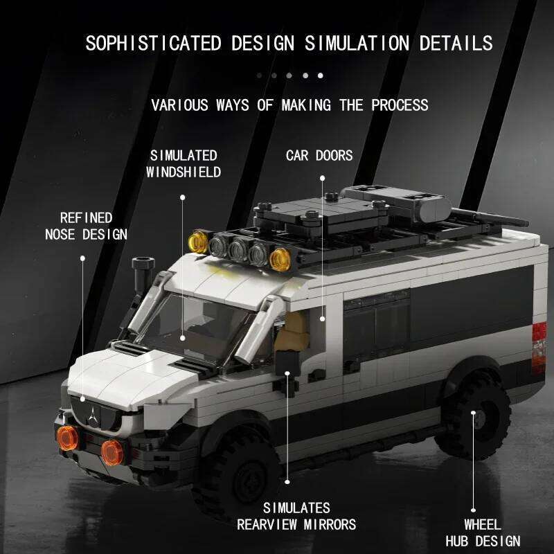 578PCS Station Wagon Building Blocks Camping RV SUV Car Connectable Travel Tailer Model Bricks Kids Educational Toy Holiday Gift Z260305