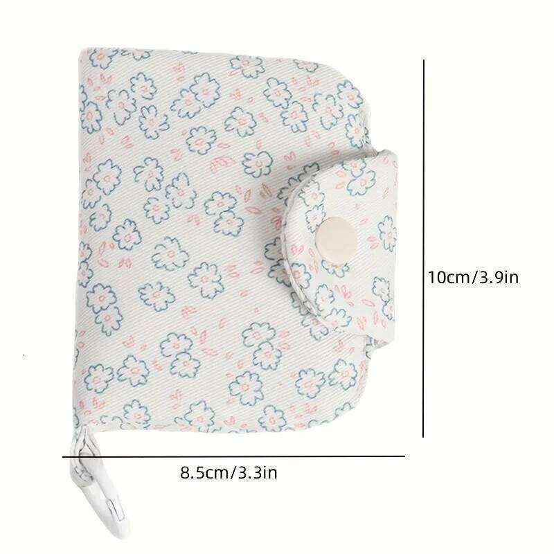 Mini Cute Flower Canvas Card Holder Multi-Layer Coin Purse Women's Wallet Earphone Storage Bag C260304