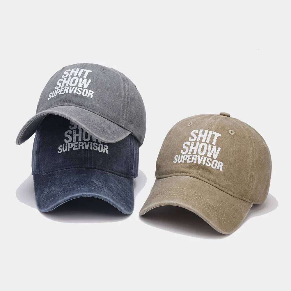 Unisex SHIT SHOW SUPERVISOR Print Wash Baseball Caps Spring and Autumn Outdoor Adjustable Casual Hats Sunscreen Hat Sun Cap Y260304