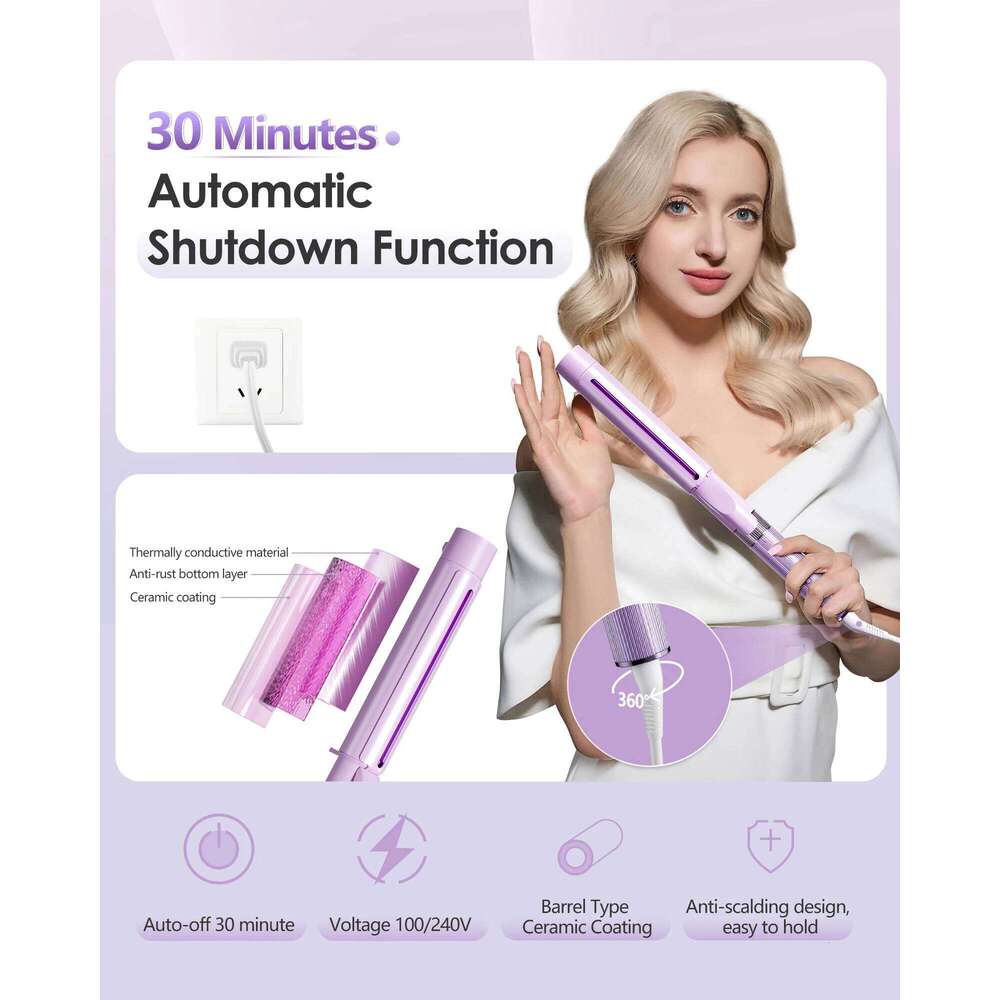 1.2&1.4 Inch Wand, Professional Iron, Negative Ions Hair Curler, Large Barrel Curling Iron 26Y0305