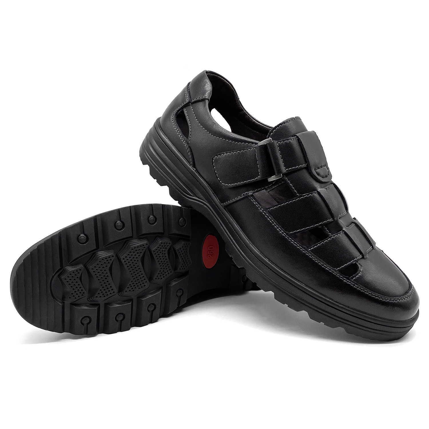Classic Mens Openwork Sandals Luxury Leather Breathable Men Shoes High Quality Summer Sandal Soft Outdoor Slippers R5602