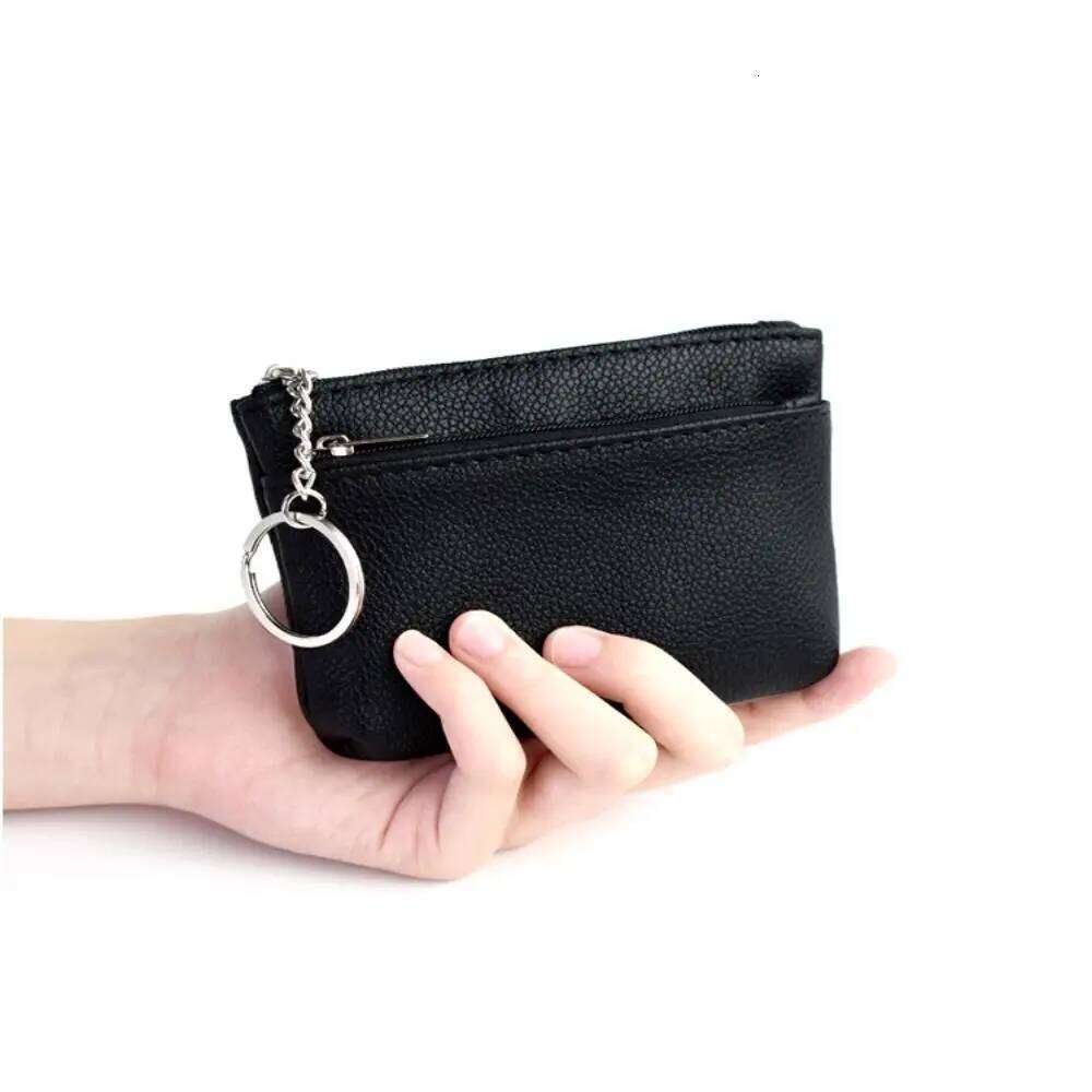 Zipper PU Leather Coin Credit Holder Pure Color Mini Purse Card Pocket Change Bag Short Wallet Outdoor C260304