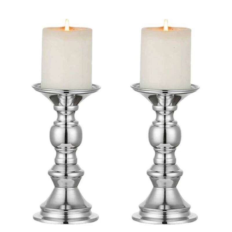 Golden Candle Holders Table Decorations Metal Stand Candlestick For Wedding Birthday Bar Party Living Room Home Decor XJ260305
