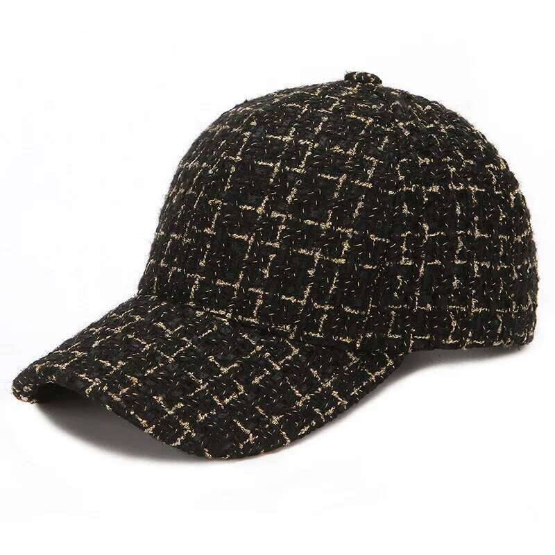 Vibrant Golden Plaid Baseball Cap - Elegant Solid Color Dad Hat with Lightweight Adjustable Design, Perfect for Golf, Sun Protec Y260304