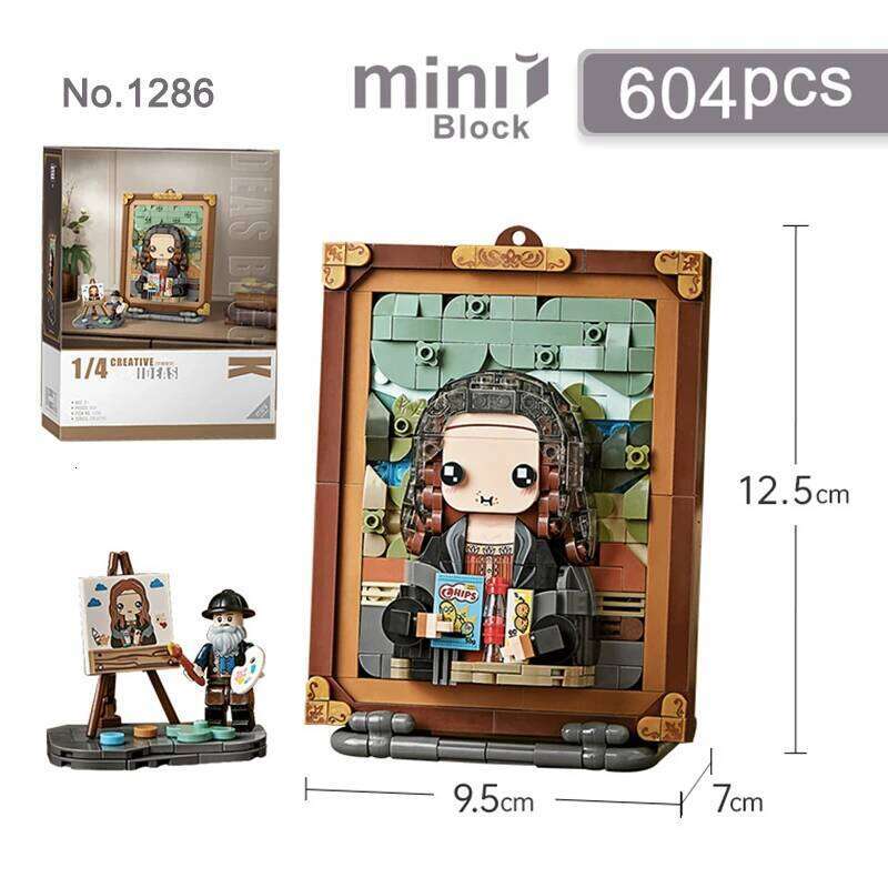 World Famous Oil Model Building Blocks DIY Mona Lisa Hanging Painting Home Ornaments Children's Toys for Friends Gifts Z260306