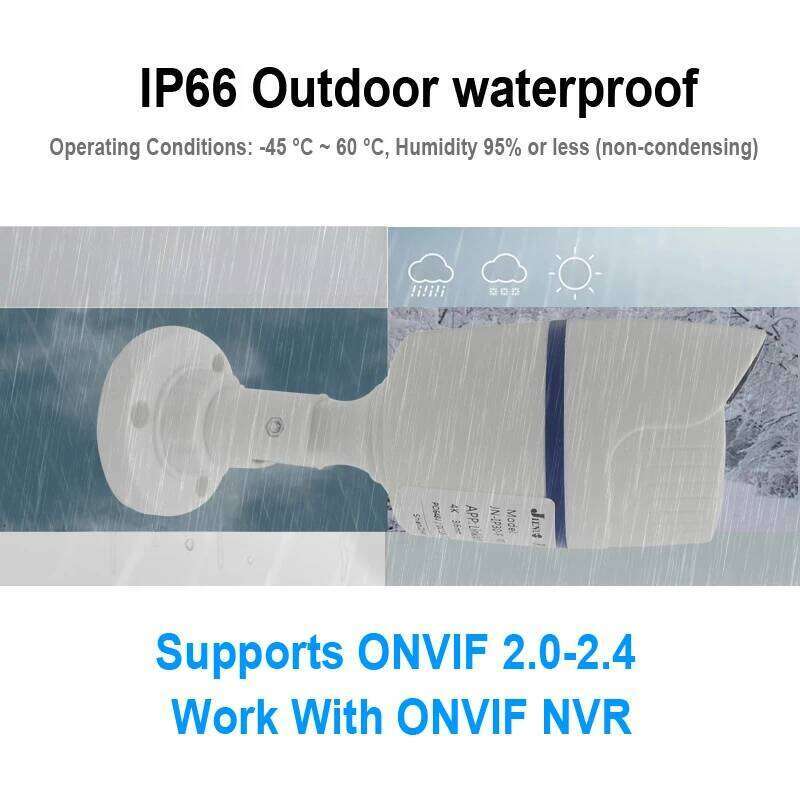 JIENUO 4K Poe Camera IP Outdoor Waterproof Security Surveillance Night Vision 4MP 5MP 8MP Audio CCTV Video HD Home Cam Net 26W0306