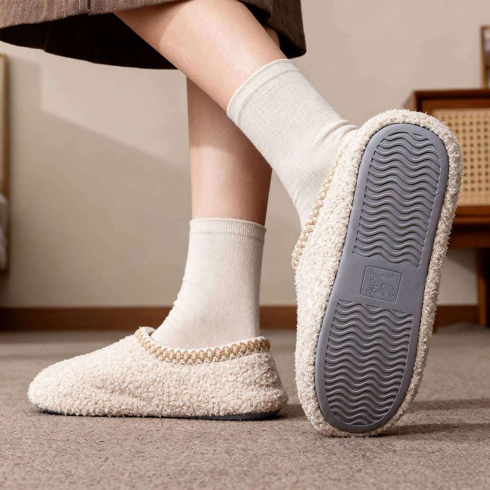 Litfun Winter Furry Memory Foam Women's Slippers Teddy Indoor Sock With Soft Rubber Sole Fashion Curly Fleece Shoes