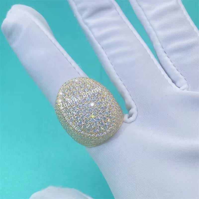 Custom Made Personal Real 925 Silver Full With Iced Out Moissanite Diamond Champion Men Rings Hip Hop Ring