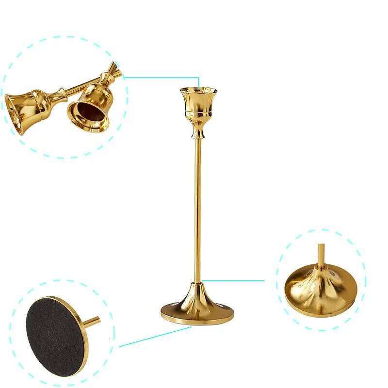 Metal Candlesticks Stand,Gold Candle Holder, Coffee Dining Table Centerpieces,Wedding Decoration,Christmas, Halloween Decoration XJ260305