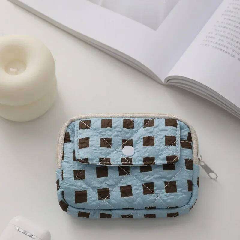 Women's Japanese Striped Polka Dot Cute Kawaii Sweet Coin Purses Compact Portable High Quality Card Key Storage Bag C260304