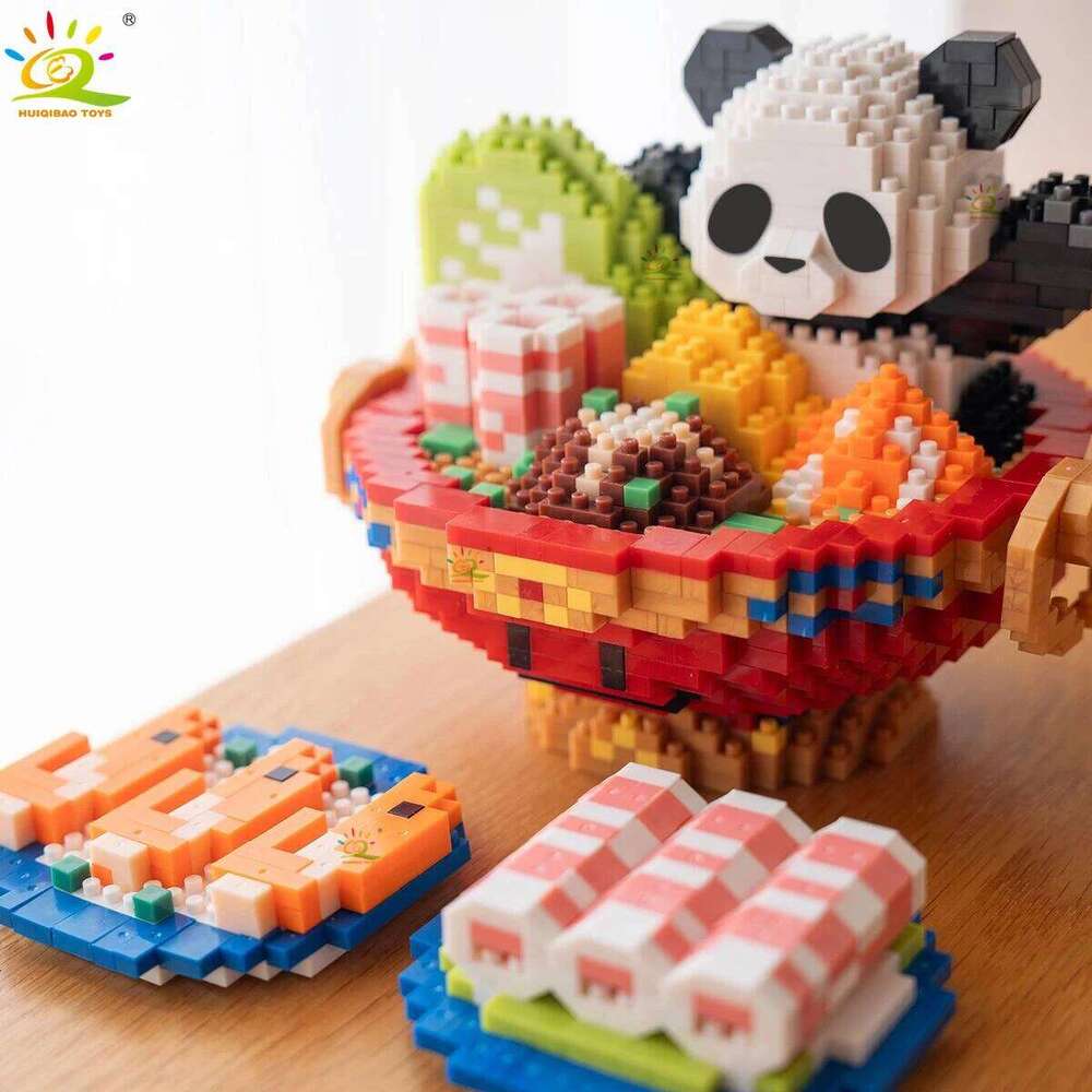 HUIQIBAO 2236PCS Mini Hot Pot Panda Micro Building Blocks 3D Model Animals Bricks DIY City Construction Toys for Children Kids Z260306