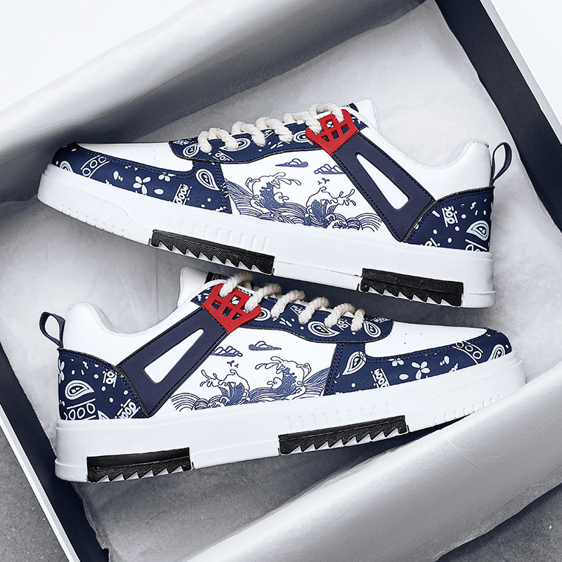 Free Shipping 2026 New Casual Shoes Fashion Printed Skateboard Shoes Big Size Comfortable Breathable Designer Sneakers for Men