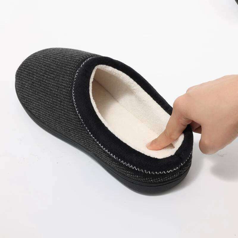 Litfun Winter Warm Cotton Shoes For Soft Memory Foam Casual Indoor Flat Slides Short Plush Men Fluffy Home Slippers