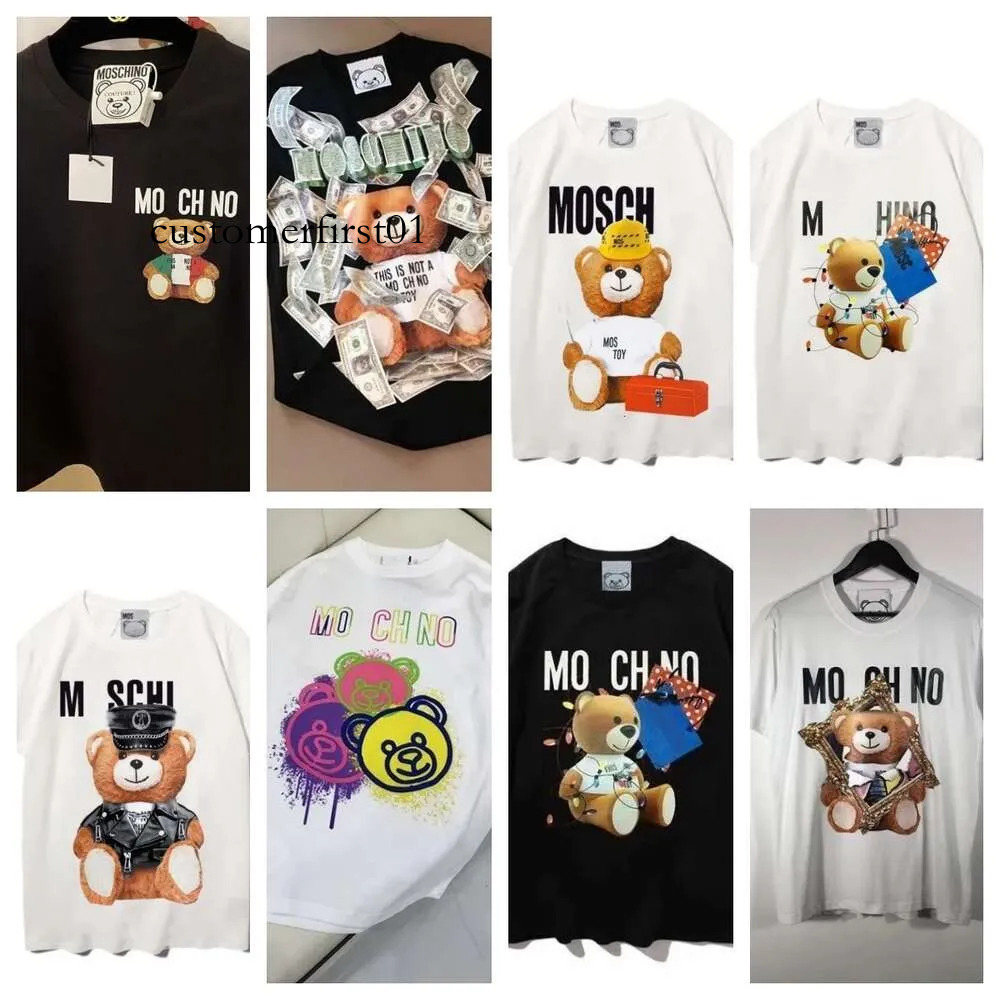 Moschinno Shirt Fashion Womens T-Shirt Summer New High Quality Short Sleeve Brand Designer Tees Color The Bear Round Neck Mens Sweatshirt Top Tshirt Fh 2c5