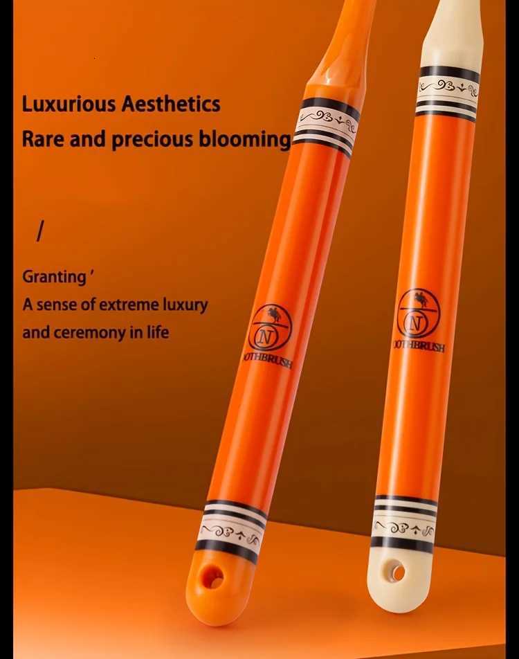 This 6-pack of luxury long-head adult toothbrushes with soft bristles is ideal for couple's home use and daily oral care.T260306