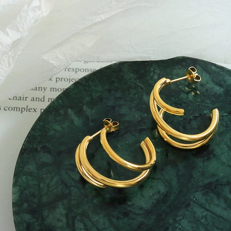 Sophisticated Metal-Inspired Jewelry Collection: Premium Titanium/Stainless Steel Earing Sets