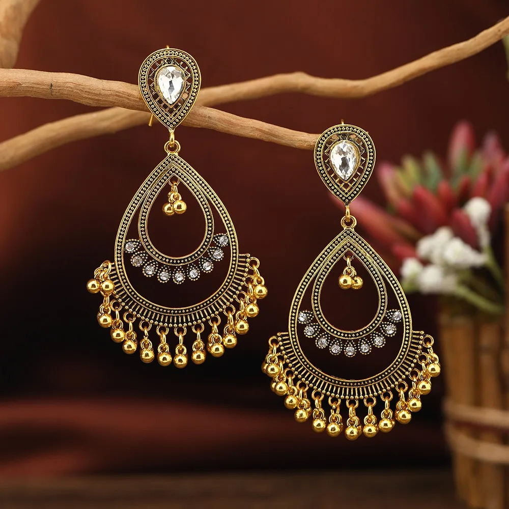 Vintage Round Bell jewellery Earrings for women Personalized Nostalgic womens Earrings cute Ladies Accessories Jewelry 260303