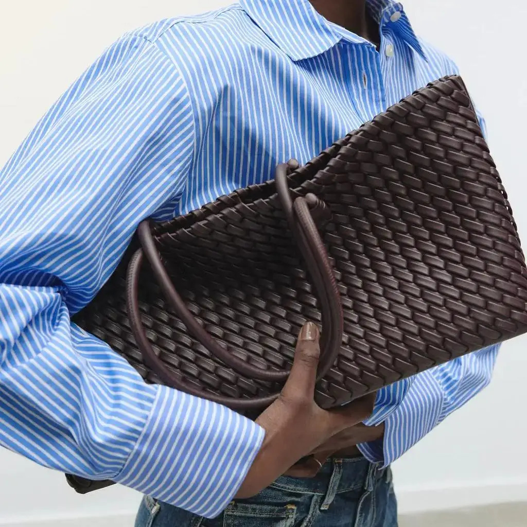 ELONGATED WOVEN SHOPPER BAG Fashionable Top Handle Tote Bag Womens Shoulder Handbags n for Everyday Style 260303
