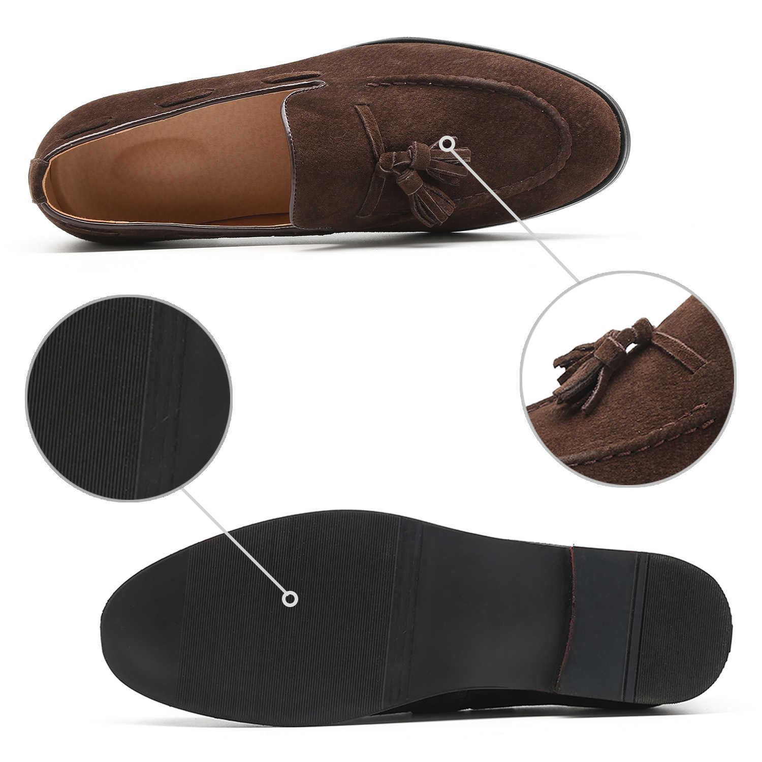 Tassel Loafers Shallow-mouthed Shoes Men Designer Dress Shoe Pointed Toes Casual Travel Party Wedding Shoes 181