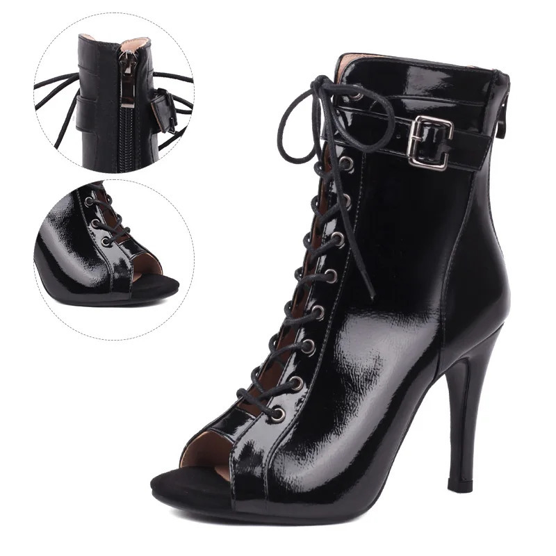 Girls Latin Dance Shoes Women Modern Dance Salsa High-Top Sandals Dance Hall Shoes Ladies Fashion Sexy High-Heeled PU Boots 260306