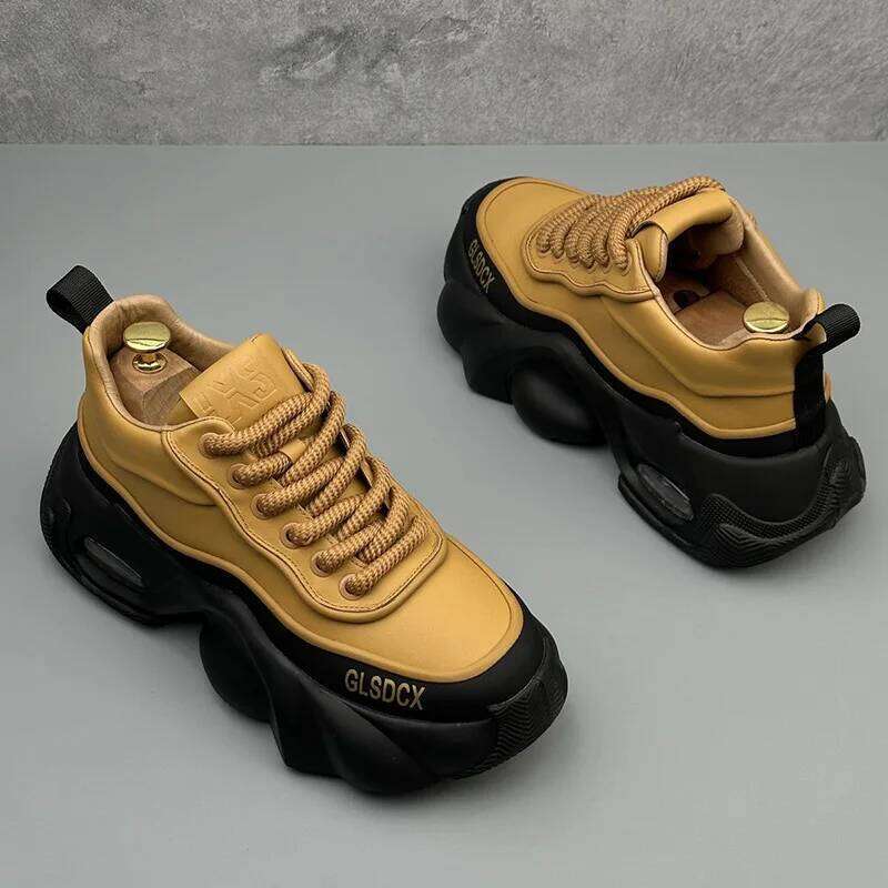 Designer Style Men 2025 Autumn Fashion Comfortable Men's Thick Platform Sneakers Casual Shoes Sports Trainers Tenis