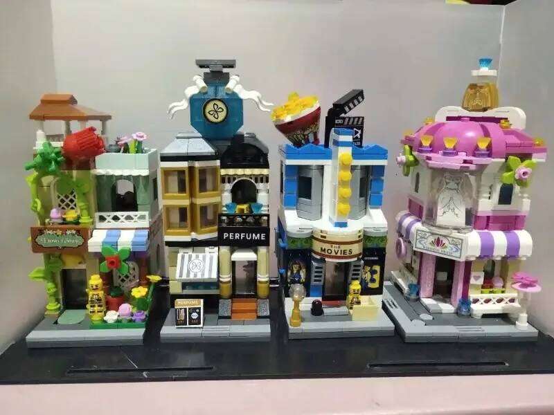 LOZ Blocks FUN Ideas Mini Street Store Toy Small Flower Pisa Shop Brinquedos MOC City House Food Building Bricks Girl Gifts Z260306
