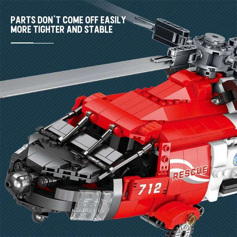 1093PCS HH-60J Black Hawk Building Blocks Military Coastal Helicopter Classic Model Bricks Toys Kids Holiday Gifts Z260305