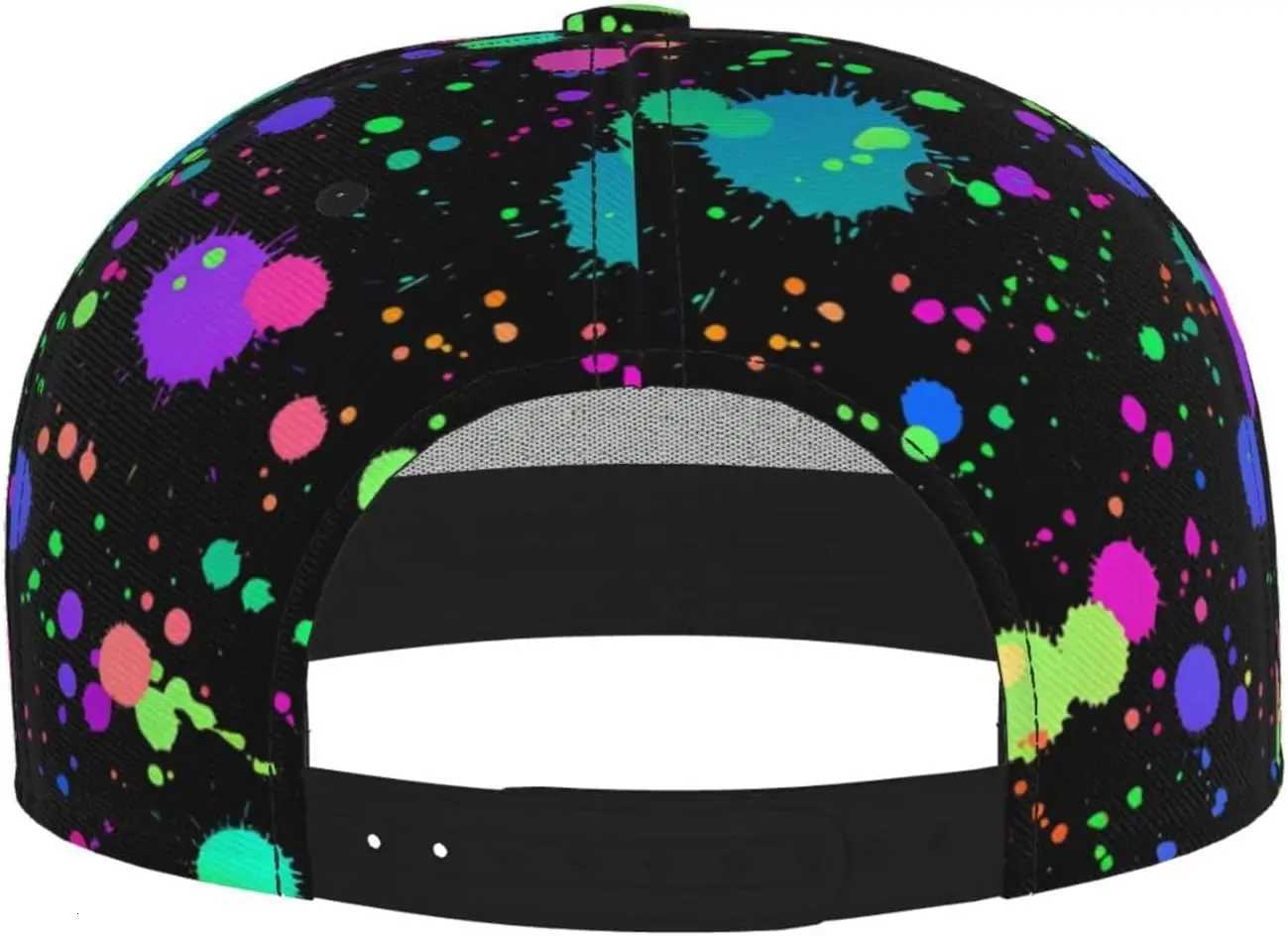 Splatter Neon Baseball Cap for Men Women Adjustable Trucker Hat Snapback Sun Dad Cap Lightweight Unisex for Summer Sport Travel S260306