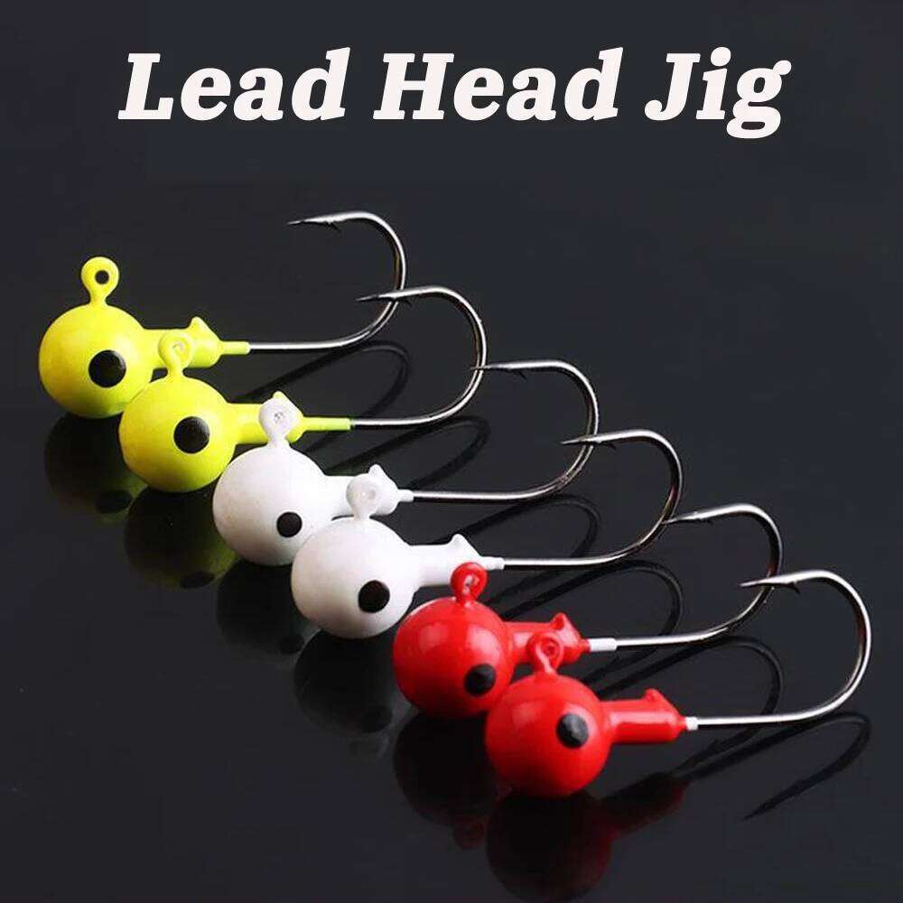 10pcs/lot Metal Jig Hooks 3.5g 18g Color 3D Eye Ball Jigging Head Hook Barbed Crank Shank for Soft Lure Worm Fishing Fishhook S260305