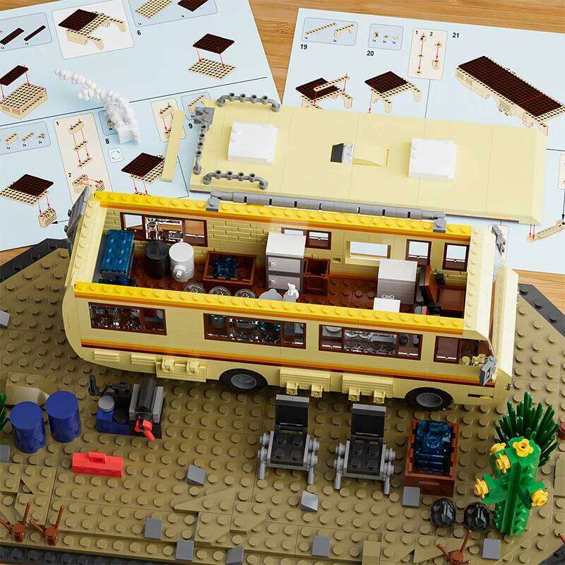 Technical Breaking Bad RV Adventure Camper Bus Model Building Blocks Fit Car Vehicle Assemble Bricks Toys For Boys Avid Fans Z260305