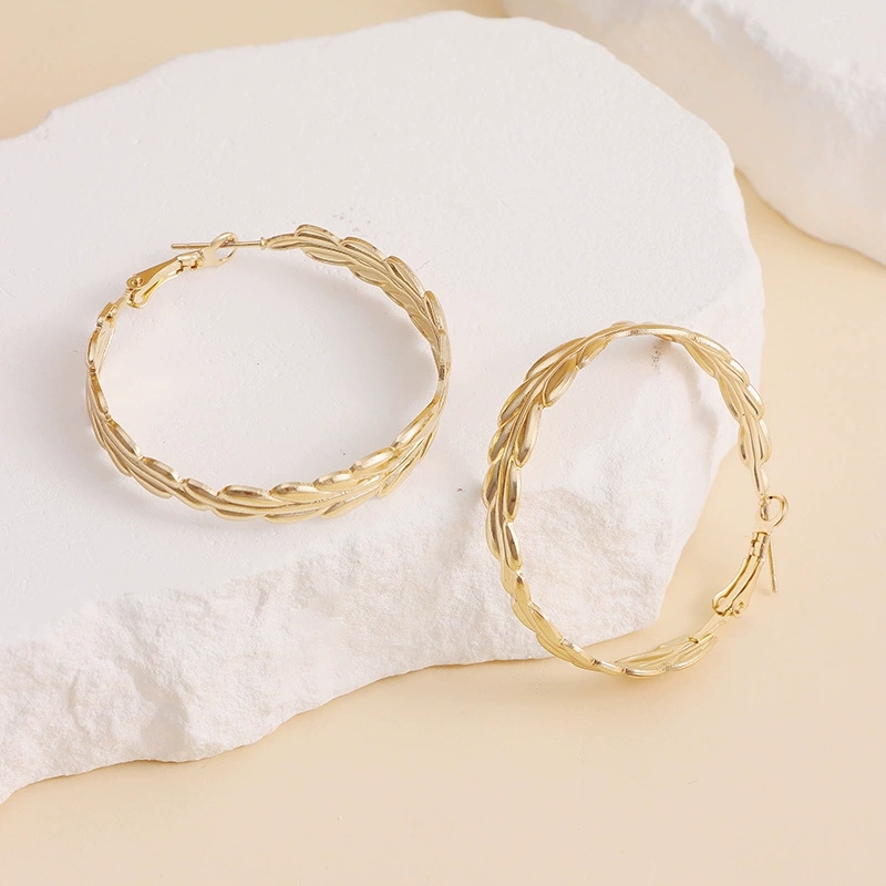 High-End Designer Wreath Inspired Hoops With Unique Metal Twist Hooks | Trendy Accessory