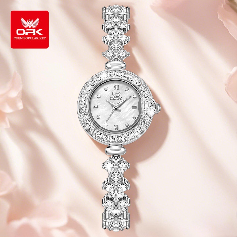New OPK brand watch, fashionable diamond inlaid women's watch, waterproof, lightweight, luxurious small dial, fresh women's luxury watch