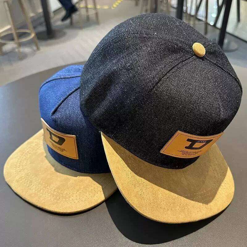 H Hip Hop Baseball Cap Flat Brim Men's and Women's Casual Street Dance Outdoor Couple Visor Hat Y260304