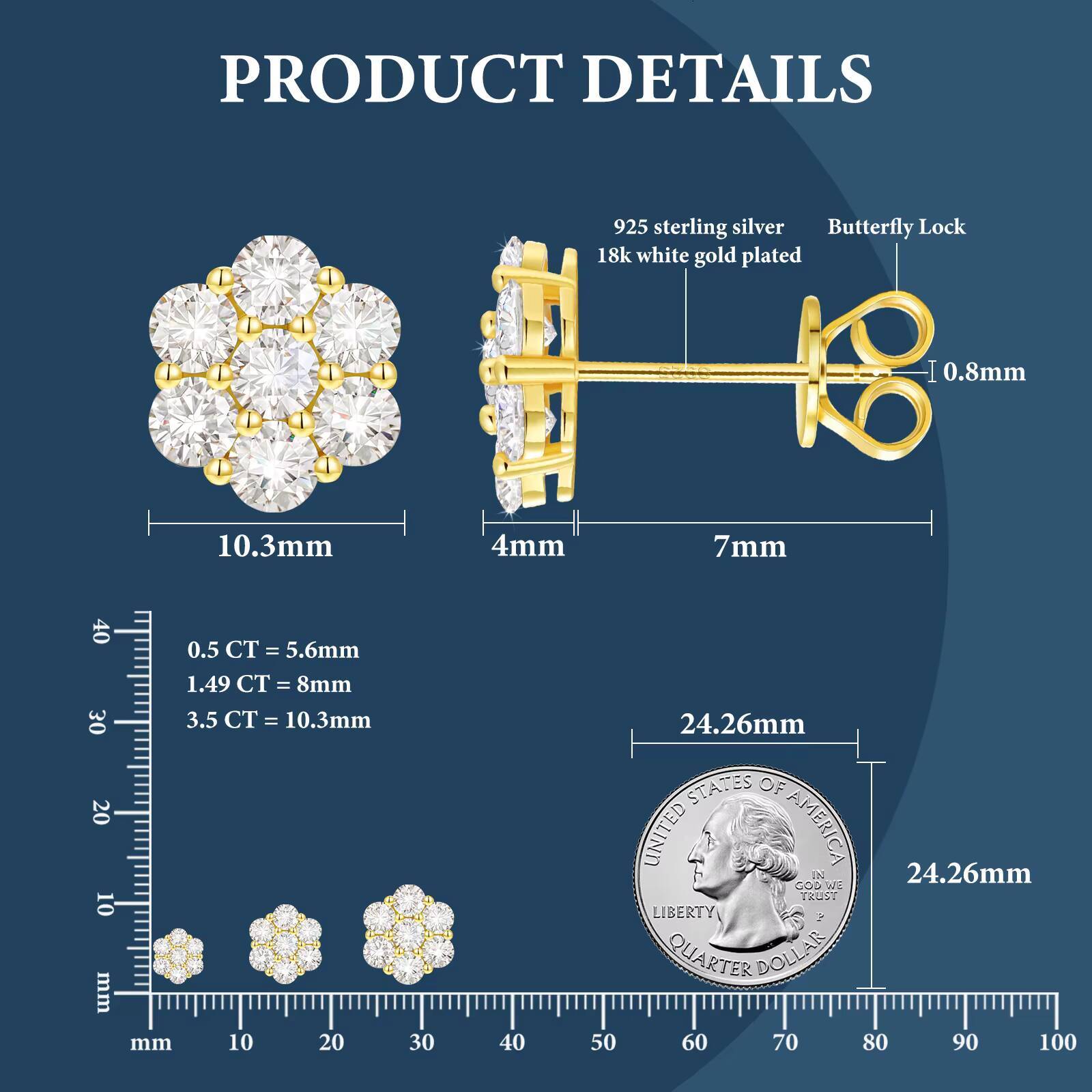 Bulk Wholesale Multi Size Cluster Moissanite Flower Stud Earrings 925 Sterling Silver VVS Diamond Luxury Fine Jewelry Men Women