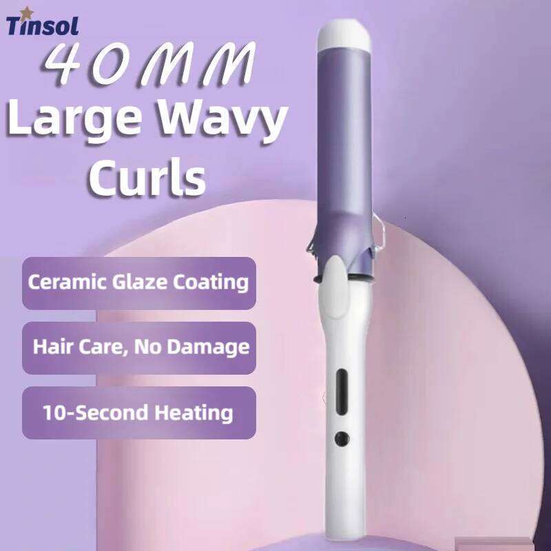 TINSOL 40mm Curling Iron with Rotating Barrel for Large Waves Electric Curler Professional Salon Styling Tool 26Y0306