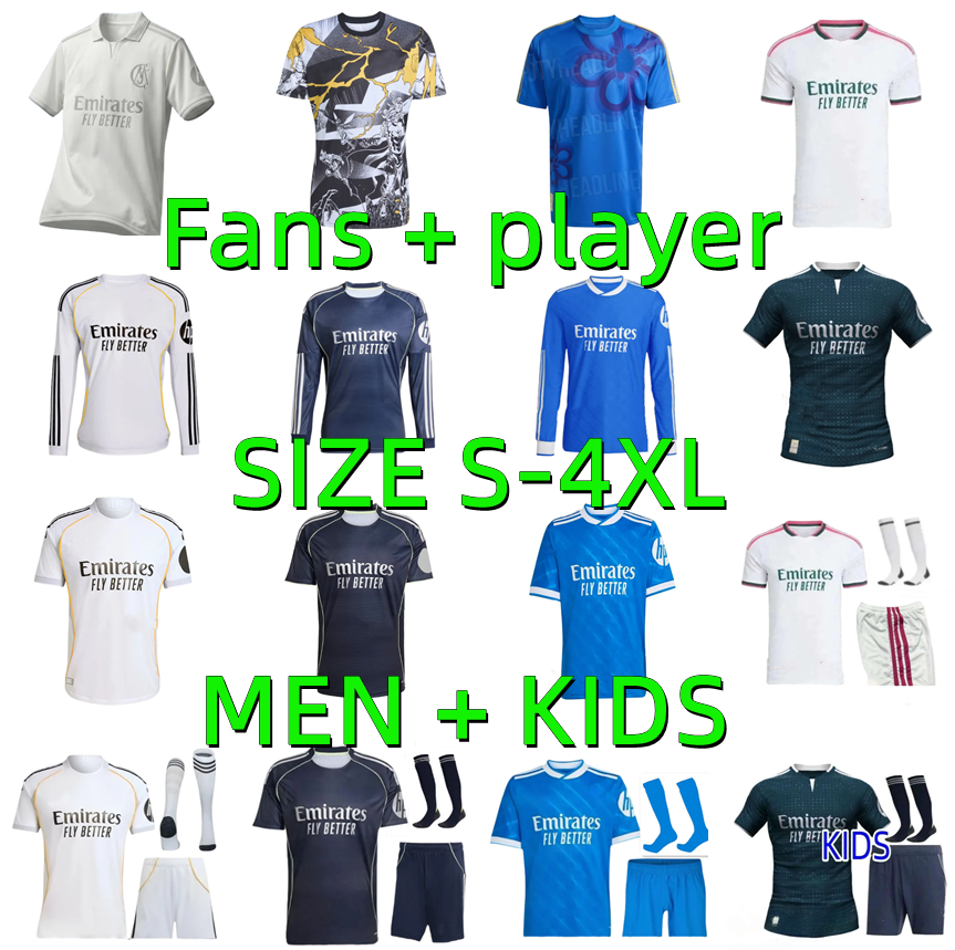 25 26 27 MBAPPE BELLINGHAM Reals Madrid Soccer Jersey 2026 2027 VINI JR VALVERDE CAMAVINGA RODRYGO TRENT 125th anniversary Football Shirt Player version Men kids kit