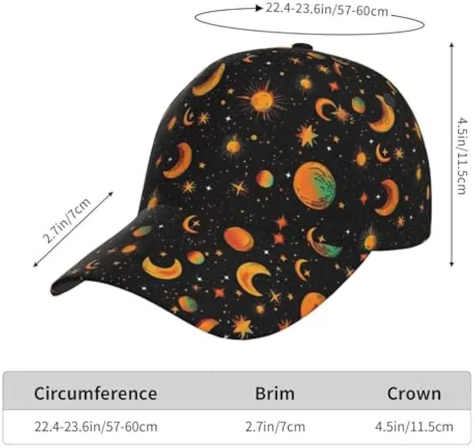 Vibrant Space Theme Celestial Gothic Bat Baseball Cap Adjustable Snapback Hat Breathable Trucker Sport Hats for Women Men S260306