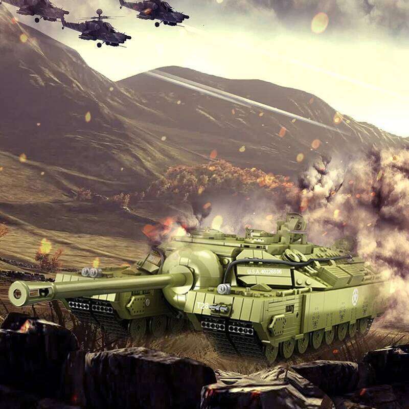 Military Series T28 Super Heavy Building Blocks Set WW2 Armored Tank Weapons Soldiers Bricks Adults Toys for Kids Boy Gifts Z260306