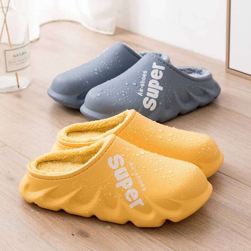 Litfun Winter Plush Sport For Men Fashion Outdoor Waterproof Home Warm Fuzzy Slippers Women Garden Shoes