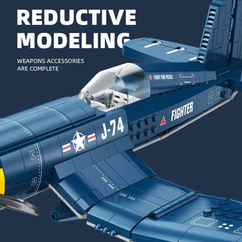 F4U Corsair Fighter Building Blocks,WW2 Army Navy Airplane Model Bricks,Home Decoration Assembling Toys,For Children Boys Gifts Z260306