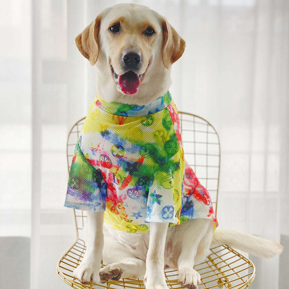 Thin Apparel Large Dog Trendy Tie-Dye Mesh Summer Breathable Clothes
