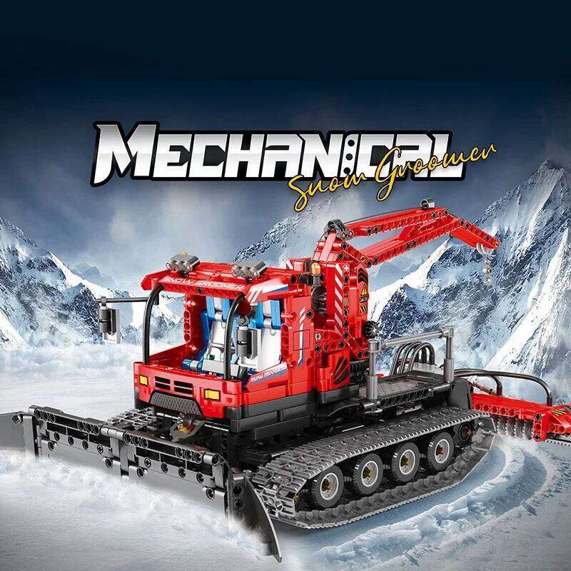 City Winter Remote Control Snow Groomer Building Blocks MOC Electric RC Car Construction Technical Vehicle Bricks Kids Toys Boys Z260306
