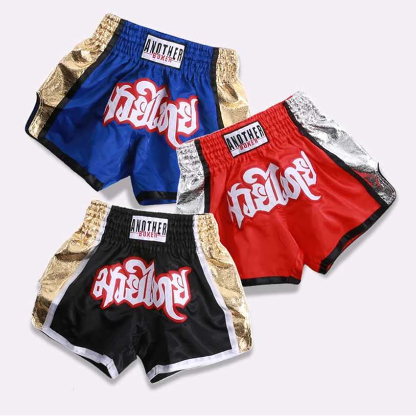 Muay Thai Shorts Men Women Chidren Patchwork Embroidery Boxing Grappling Shorts Combat Kickboxing Training Gym Team Trunks X260306