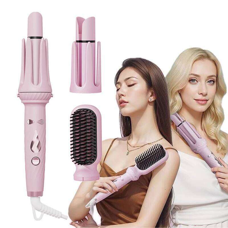 3-IN-1 Dual Purpose Negative Ions 28mm/32mm Automatic Curler Heating Straight Comb Electric Ceramic Curling Hair Stick 26Y0306