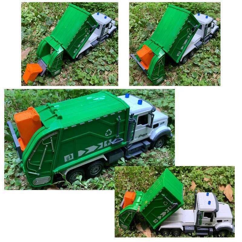 Rc Garbage Truck 1/12 Toy with Lights Scale Radio Controlled Car Sanitation Vehicle Recycling Cars Early Learning Boys Toys C260305