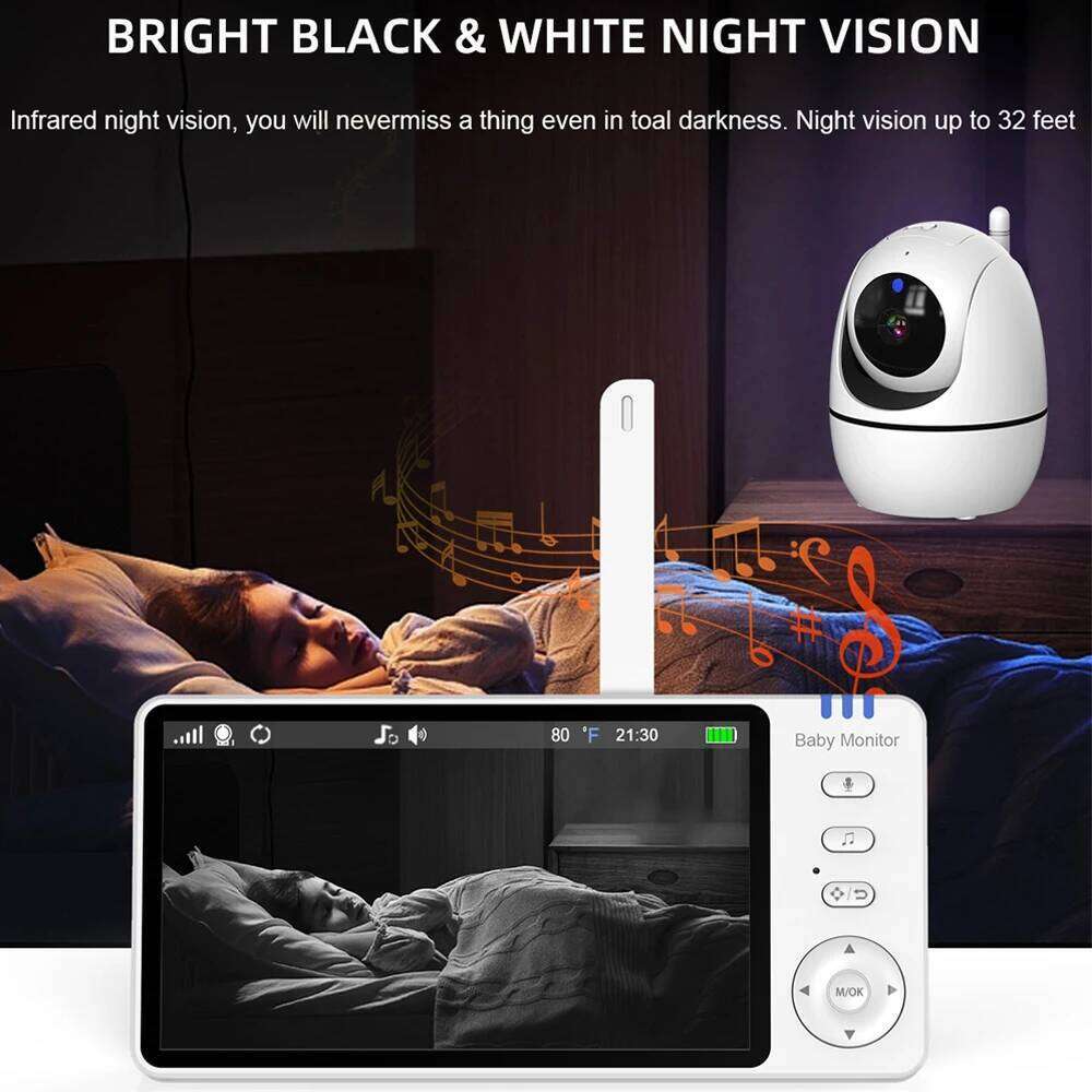 Video with Cam and Audio,5" Display Monitor No WiFi,Remote Pan-Tilt-Zoom Baby Camera, Night Vision,2-Way Talk 26W0306