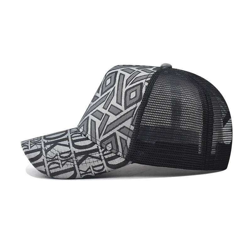 54-60Cm Adjustable New Thousand Birds Rhombus Baseball Men's and Women's Cap Plaid Fashion Black Flat Brim Hat Y260304